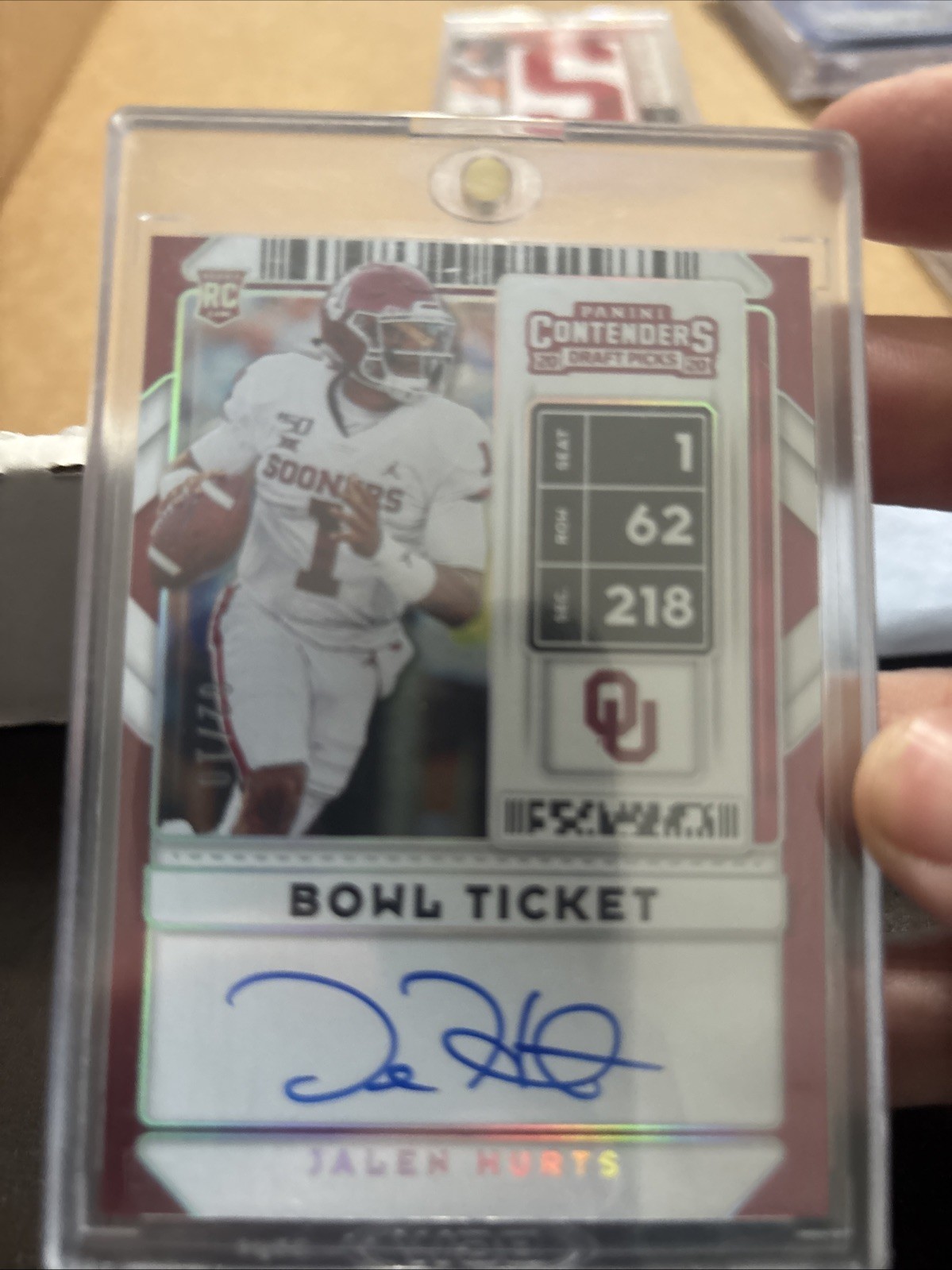 2020 Panini Contenders Jalen Hurts Bowl Ticket Auto #10