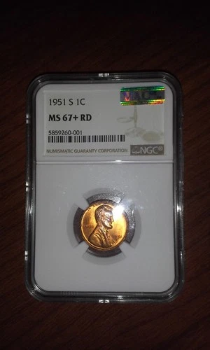 1951-S 1c Lincoln Wheat Cent NGC MS67+ RD