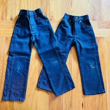 Vintage JCPenney Dark Blue Bell Bottom Jeans Boys 4  5 Retro USA 70s