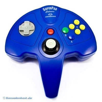 N64 - Controller / Pad #blau Performance SuperPad Colours sehr guter Zustand