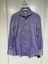 New with tags Brunello Cucinelli Men's Cotton Slim Fit Dress Shirt Size M Purple