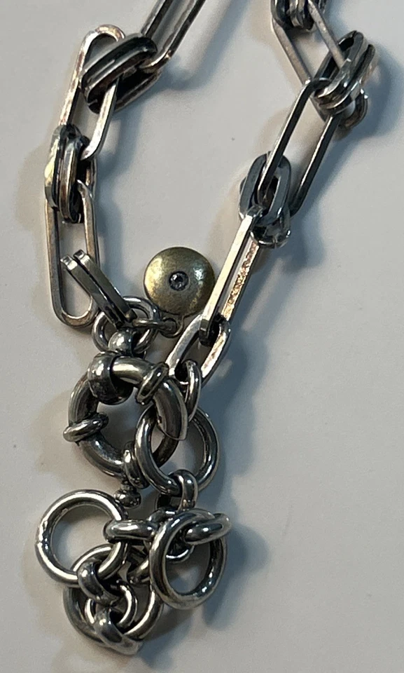 "Collar colgante vintage con borla de tulipán de plata J.Crew con tapa floral de cristal 34-38""" Foto 4 de 4