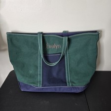 Rare Vintage L.L. Bean XL Boat & Tote Green/Blue Heavy Canvas Made In USA