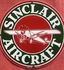VINTAGE SINCLAIR AIRCRAFT PORCELAIN SIGN GAS STATION MOTOR OIL AIRCRAFT LUBESTER