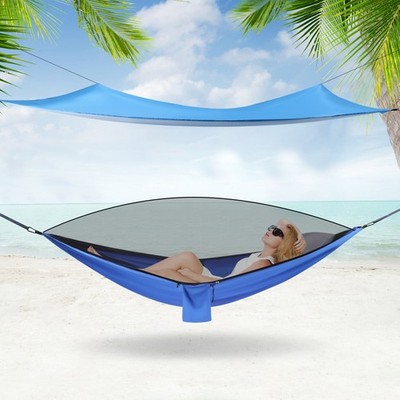 Camping Hammock with Mosquito Net Tent and Rain Fly Tarp for Backpacking Blue US