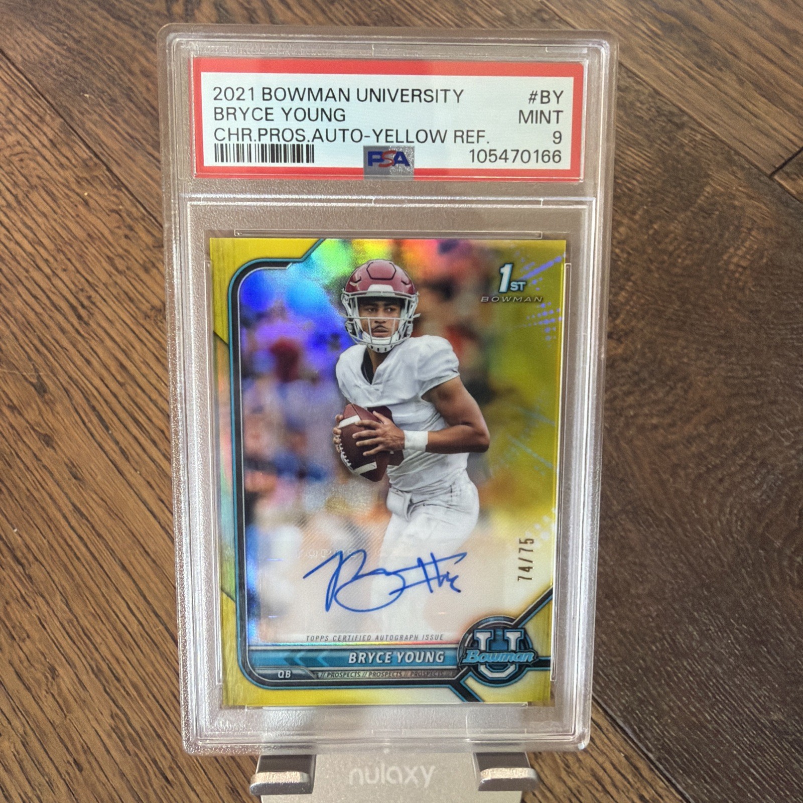 2022 Topps Bryce Young /75 Auto Bowman Chrome 1st Autograph Yellow Refractor