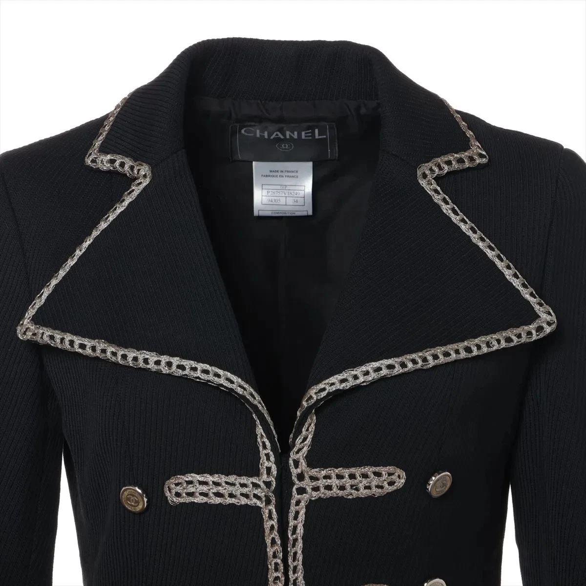 Giacca Chanel Coco Button 06P Cotone 34 Donna Nero P28757V18249 Napoleone