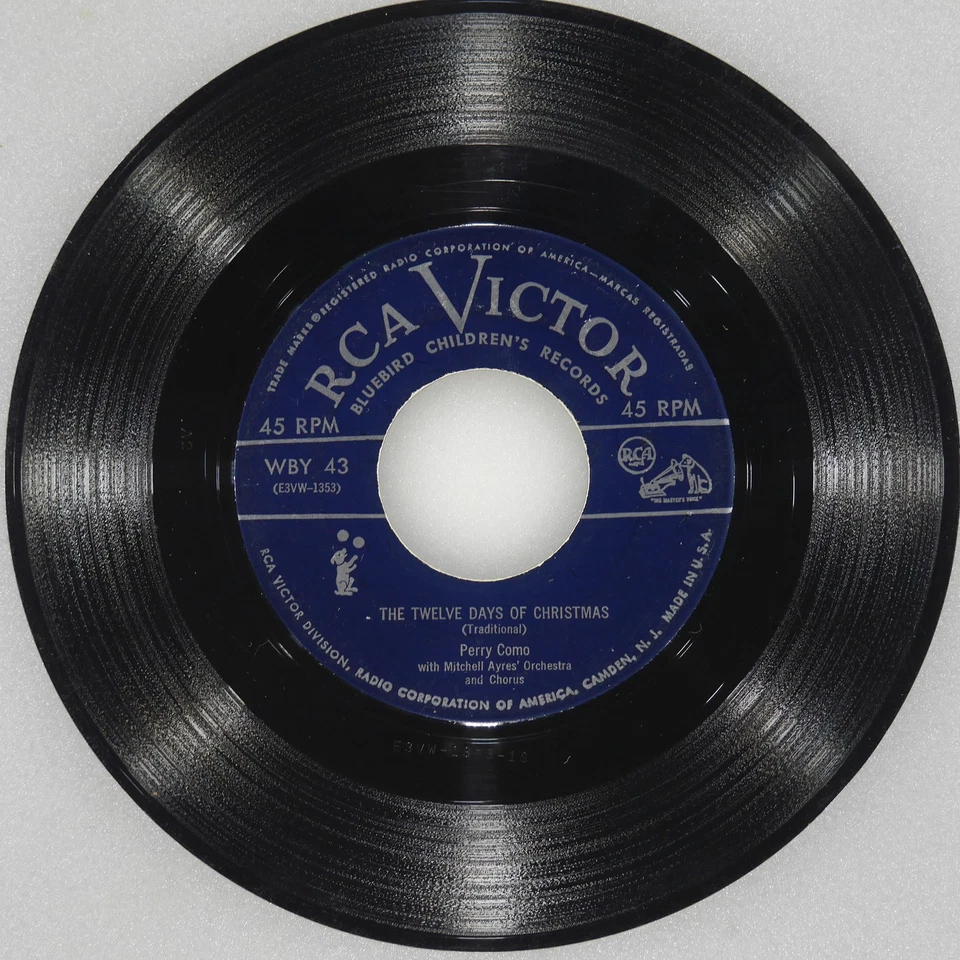 PERRY COMO Twelve Days Christmas / T'Was Night Before RCA VICTOR WBY 43 VG 45 7" - Image 2 of 4