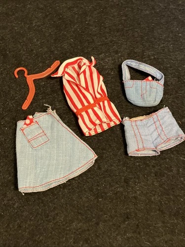 Vintage Barbie 7823 Red & White And Denim COMPLETE Set 1974 Best Buy