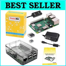 Raspberry Pi 3 Model B+ with Clear Case & 2.5A Power Supply - Ideal for Projects