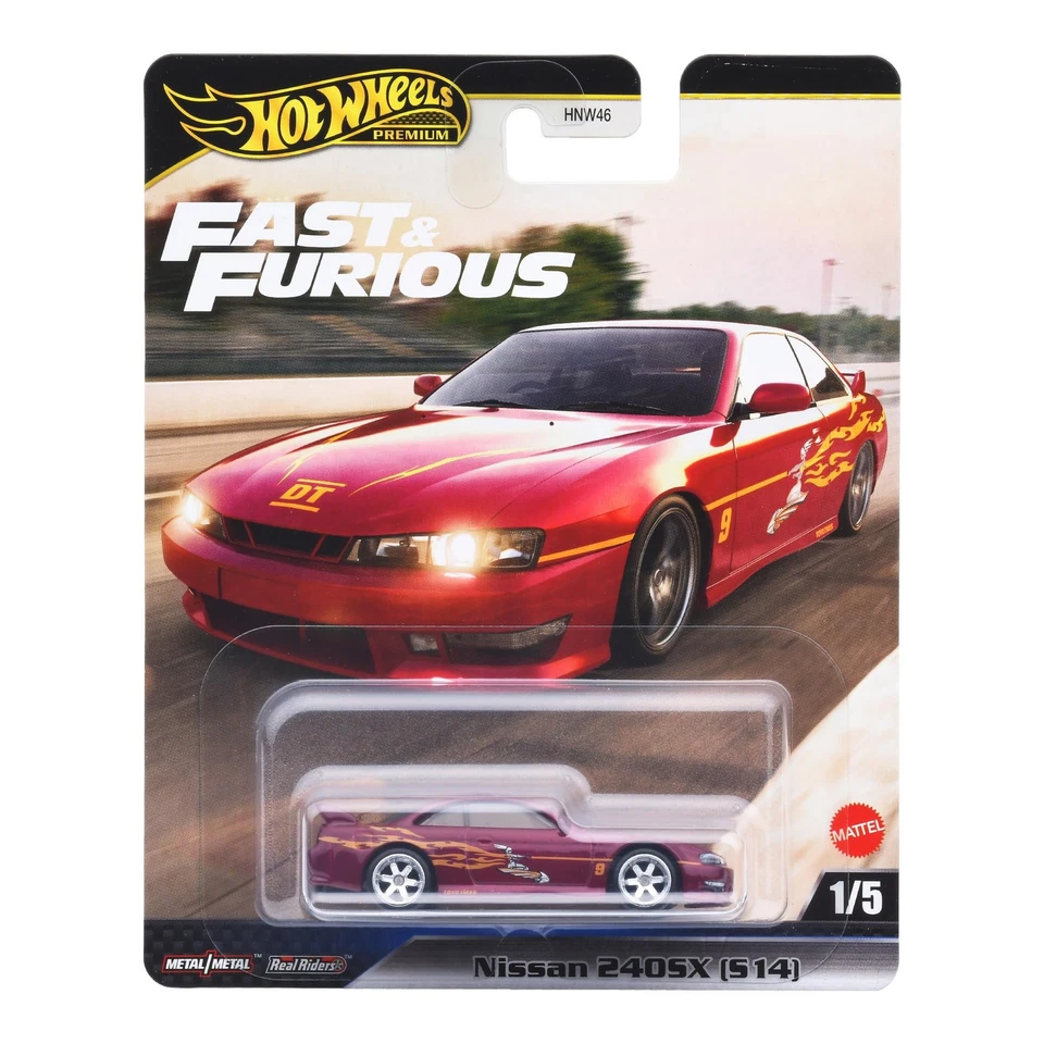 Hot Wheels Fast & Furious Nissan 240sx S14 Rosso Giocattolo Mini Auto - Immagine 4 di 4