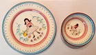STANGL Pottery Mary Quite Contrary 1950s Kiddieware 9.25" Plate and 5.75"  bowl