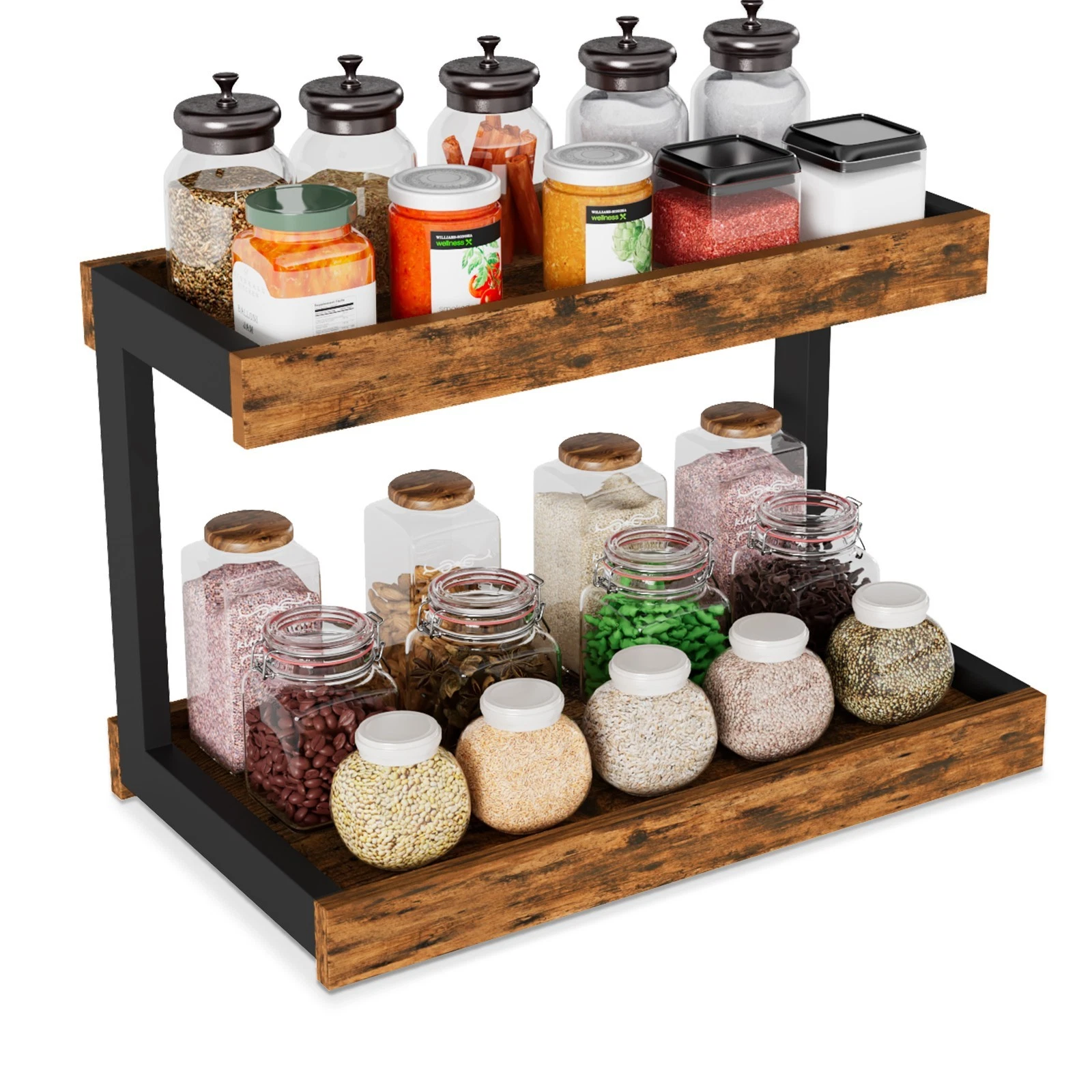 2 Tier Spice Rack Organizer for Countertop Organizer for Kitchen, Bedroom.
Opens in a new window or