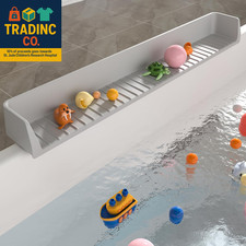 Longer Bathtub Splash Guard for Tub Kids, Bathtub Water Guards Play Shelf for Ba