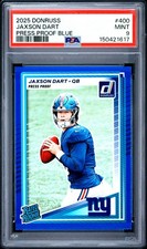 2025 PANINI DONRUSS PRESS PROOF BLUE #400 JAXSON DART ROOKIE RC PSA 9