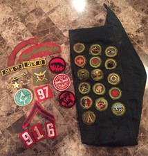 RARE 1930-40's BSA Boy Scouts Merit Patches Sash, Pins Badges - New York City