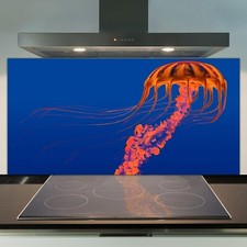 Pannello cottura piastrelle splashback cucina vetro 100x50 arancio meduse incandescenti