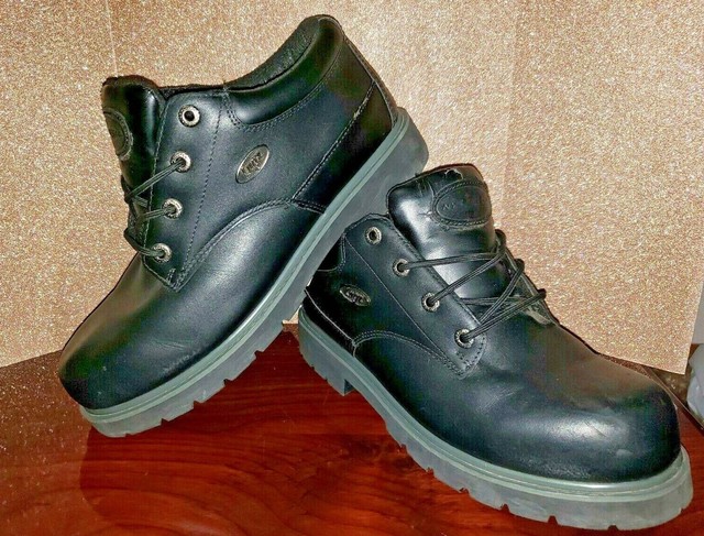 black leather non slip boots