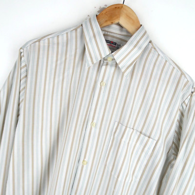 Vintage 70er Dolchkragen Herren Hemd Disco gestreift Gr. M (T5614)