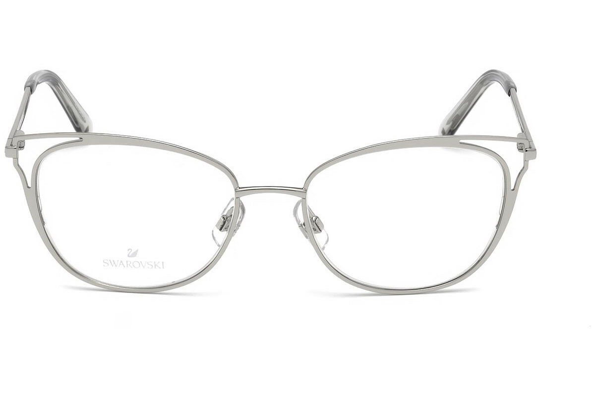 Swarovski SK5260 Shiny Silver 016 Metal Cat eye Eyeglasses