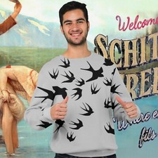65 MCMLXV Unisex Black Swallows Print Sweatshirt