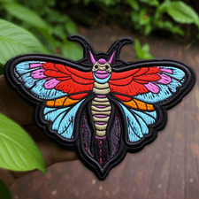 Moth Patch Iron-On for Applique, Animals  Insect Badge, Butterfly, Nature
