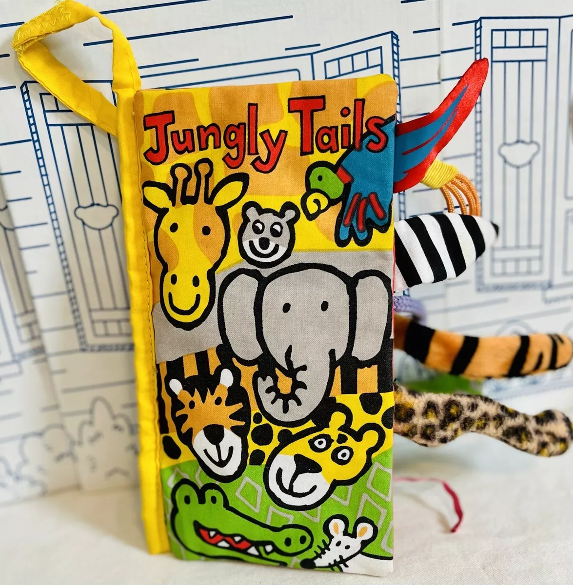 Jellycat Jungly Tails Book Soft Baby Toddler Crinkle Sensory
