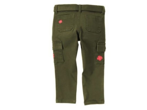Gymboree Girl's Burst of Spring Olive/Army Green & Coral Cargo Pants Size: 4 - Picture 2 of 2