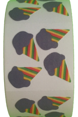 400 Ice Cream Stickers in roll of 100 modules (2''x2''), each sticker 1'', RFZ6301