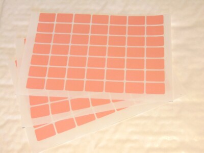 147 kleine 25x16 mm rechteckige einfache leere rosa Papieraufkleber Klebeetiketten