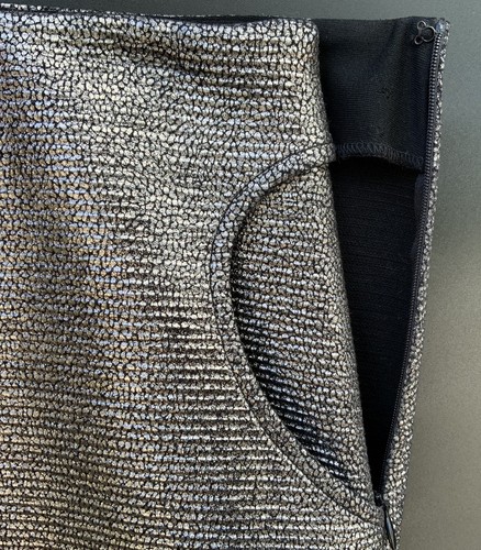 New Diane Von Furstenberg Wool Blend Size 10 Katinko Mini Skirt Silver Metallic - Picture 14 of 16