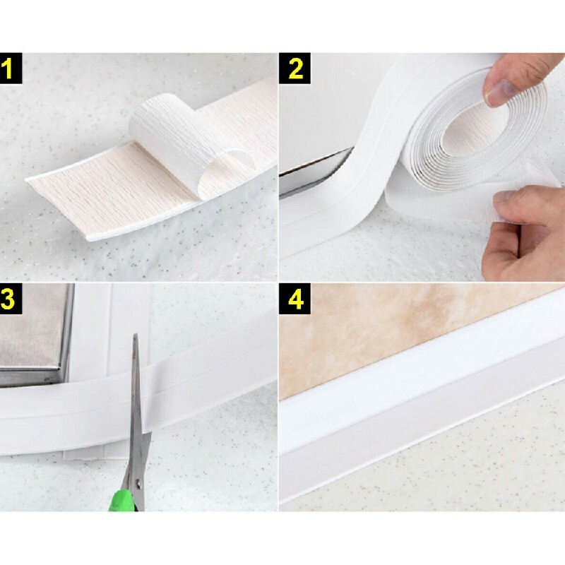 Bath Kitchen Caulk Tape Sealant Strip Self Adhesive Toilet Wall Sealing