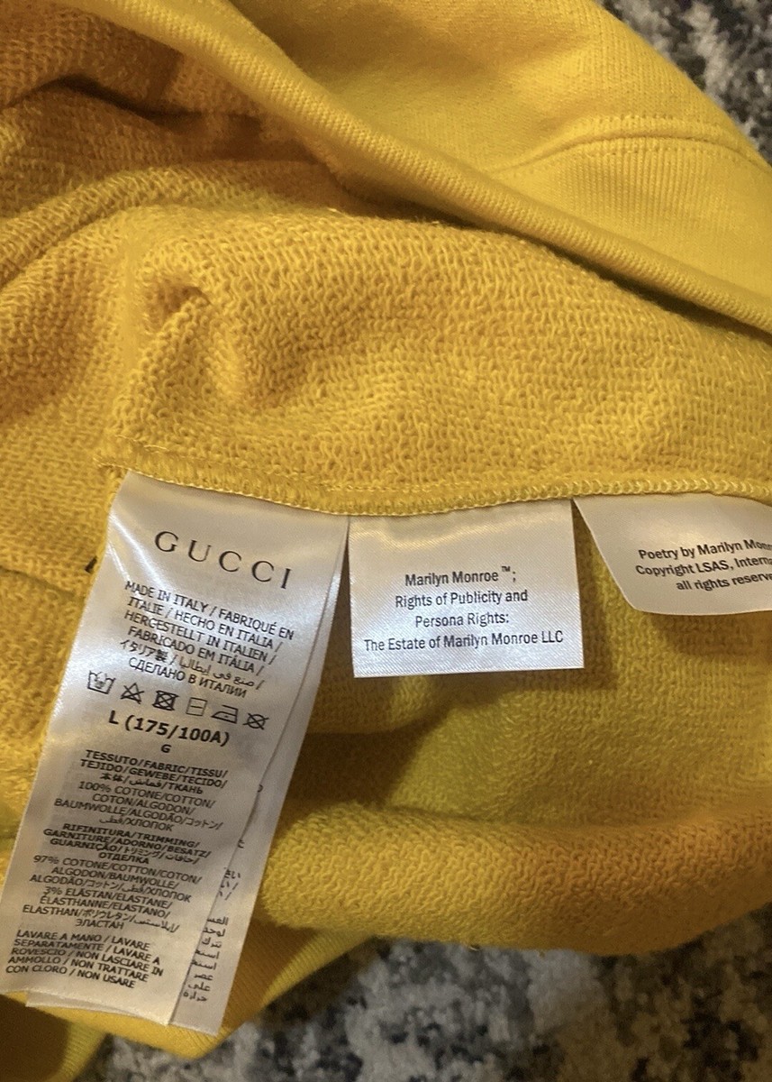 GUCCI DSM Special Men's Cropped Raglan Sweatshirt Mustard GUCCI DSM Special Men's Cropped Raglan Sweatshirt Mustard