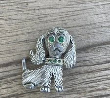 Gerry's Vintage Grey Toned Dog Costume Jewelry Brooch Pin