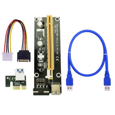 VER006 PCI-E Riser Card 006 PCIE 1X to 16X Extension Adapter 60CM USB3.0 SATA 4P