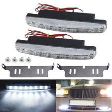 2x Car White 8 LED Daytime Running Light DRL Fog Driving Daylight Head Lamp