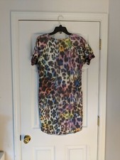 Jijil Womens Mulit Color Leopard Print Sweatshirt Dress Italian Made Size Small