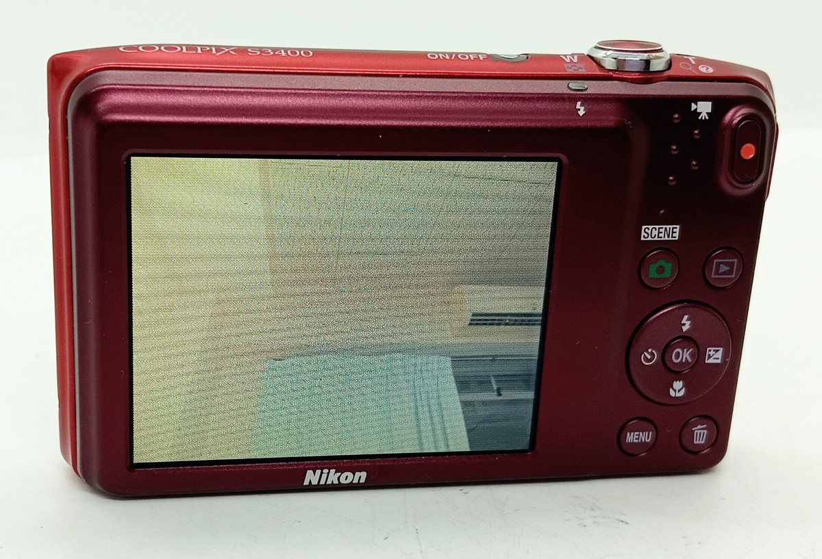 Near MINT] Nikon Coolpix S3400 Digital Camera 20.1 MP Red