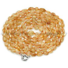 8-10mm Natural Yellow Citrine Crystal Irregular Gems Beads Necklace 14-50''
