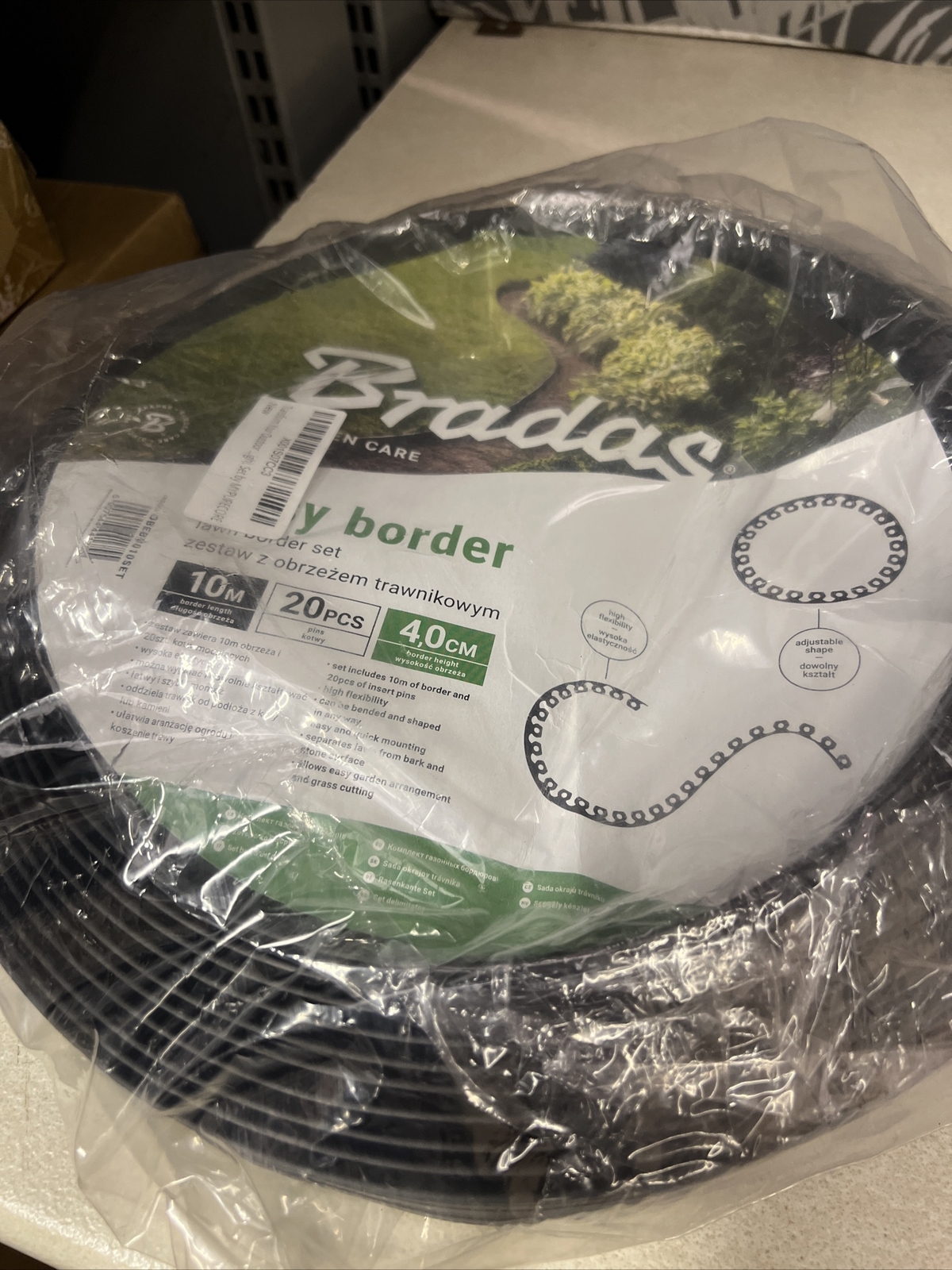 Bradas Garden Landscaping Lawn Border Edging Set Path Boarder and Pegs - Black