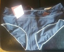 6ixty 8ight Bikini Briefs Women's Size 16-18 Blue Denim Style Print New Tagged