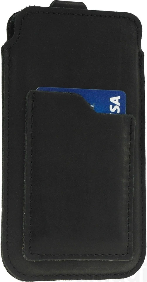 PULL-UP STRIP GENUINE LEATHER SLIM CASE WITH CARD POCKET SLEEVE POUCH FOR PHONE - Image 3 of 4