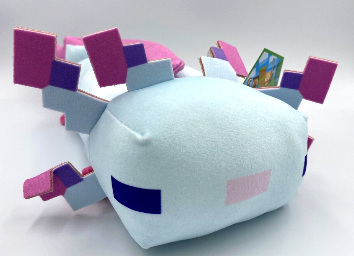 Axolotl Cyan Plush Toy from Minecraft Video Game Large 10 inch NWT