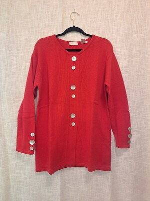 Apart 100% Cotton Pullover  Scoop Neck Red Sweater size Extra Large 