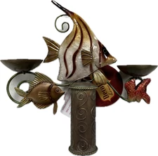 Tropical Fish Candelabra Tea Light Candle Holder Wine Cork Bottle Topper Stopper