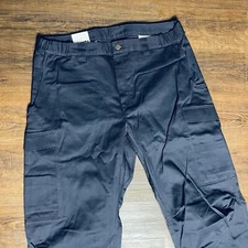 Vertx Mens 37x38 Navy Blue 100% Cotton Elastic Waist Cargo Pants