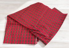 Red Green Tartan Plaid Fabric with Gold Accents 60" x 63" Christmas Remnant