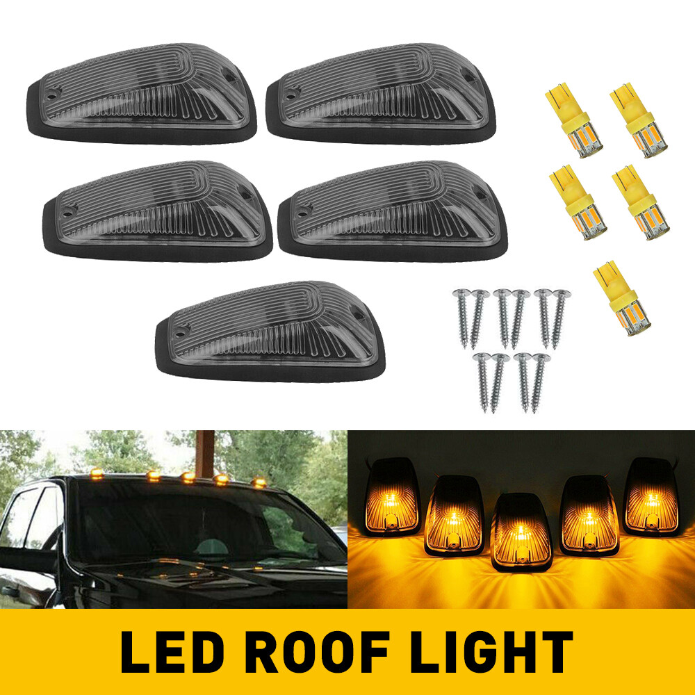 5x GMC Chevy C3500 C5500 Cab Roof Marker Lights with 5050 Amber LEDs