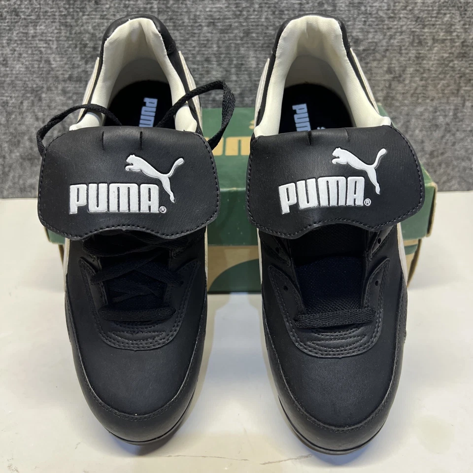 Botines de béisbol para hombre de colección años 90 Puma de metal AAA talla 8 blanco y negro caja original Foto 4 de 4
