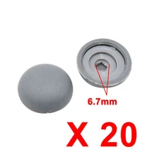20pcs Gray Universal 6mm Hole Plastic Push Type Screw Caps Cover for Auto Car